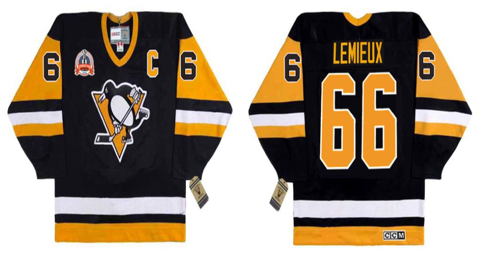 2019 Men Pittsburgh Penguins #66 Lemieux Black CCM NHL jerseys